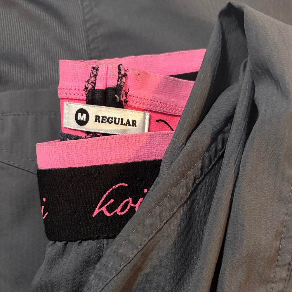 Koi Charcoal and Pink Scrub Set